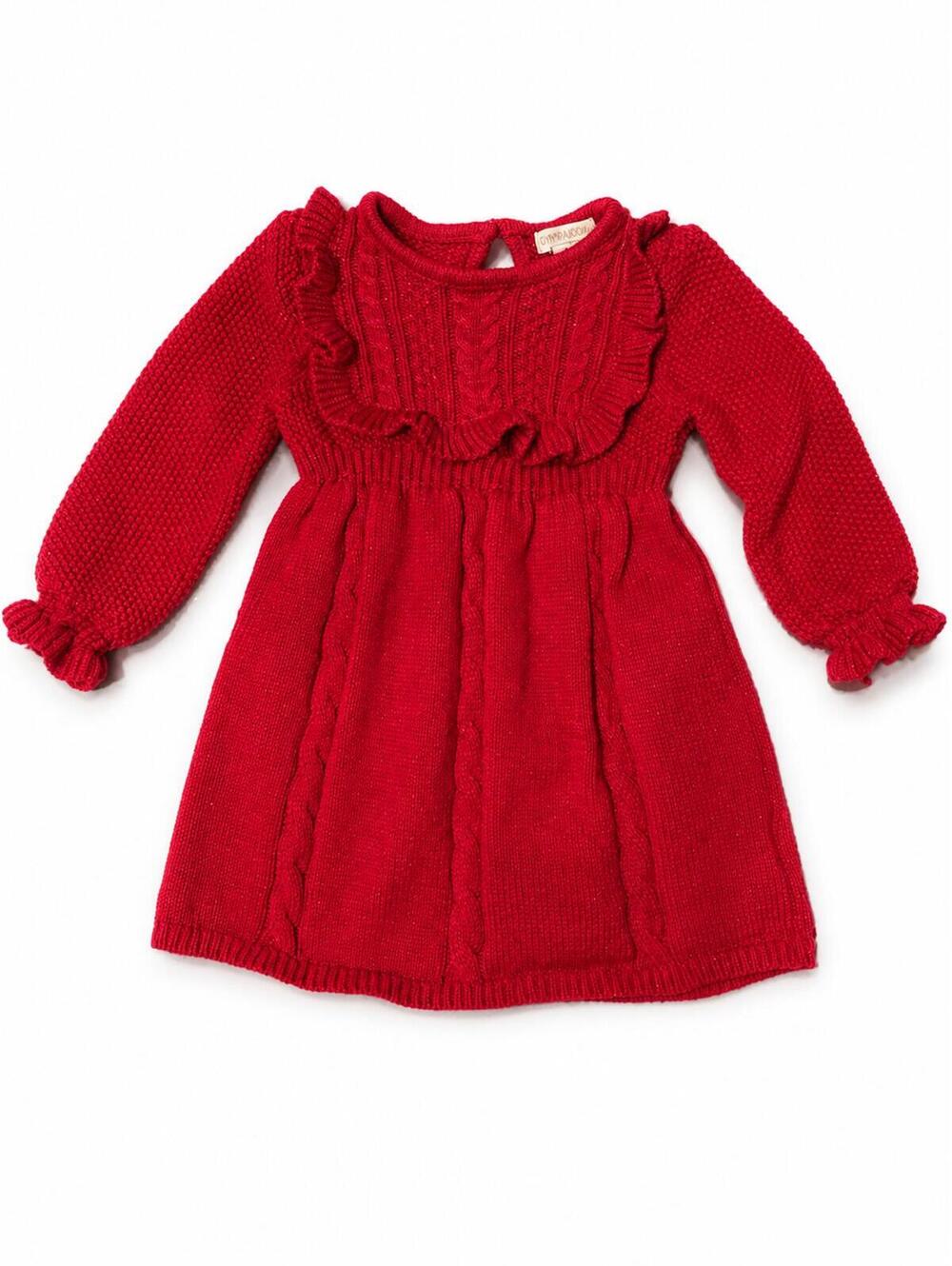 Cynthia Rowley Red Sparkle Cable Knit Sweater Dress 18M